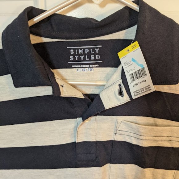 Bundle Simply Styled Brand - Boys Polo Shirt - Large 14/16 NEW - 3 Shirts - Picture 1 of 12
